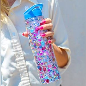 Celebrate Every Day Confetti Water Bottle with Straw